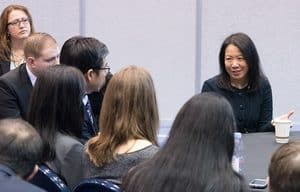 Dr. Sandra Wong speaks in the SSO 2018 Fellows and Residents Lounge